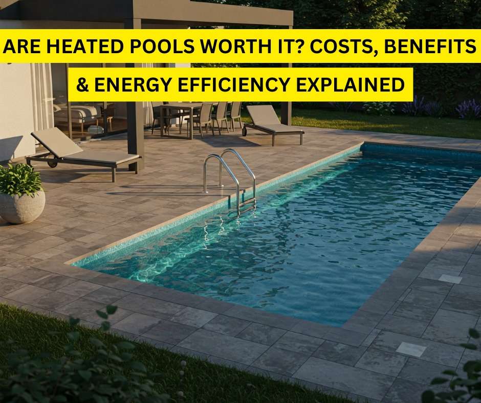 Heated pool with steam rising, showcasing comfort and energy efficiency