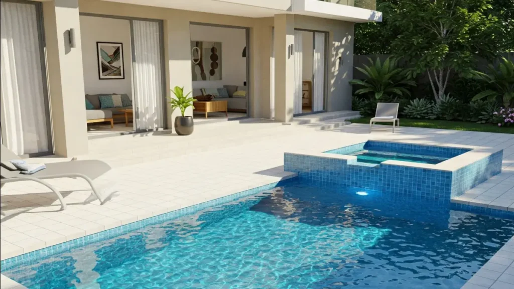 professional pool setup in a residential house