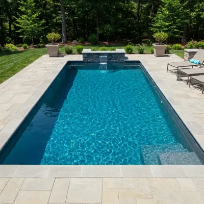 In ground Fiberglass pool built in residential home
